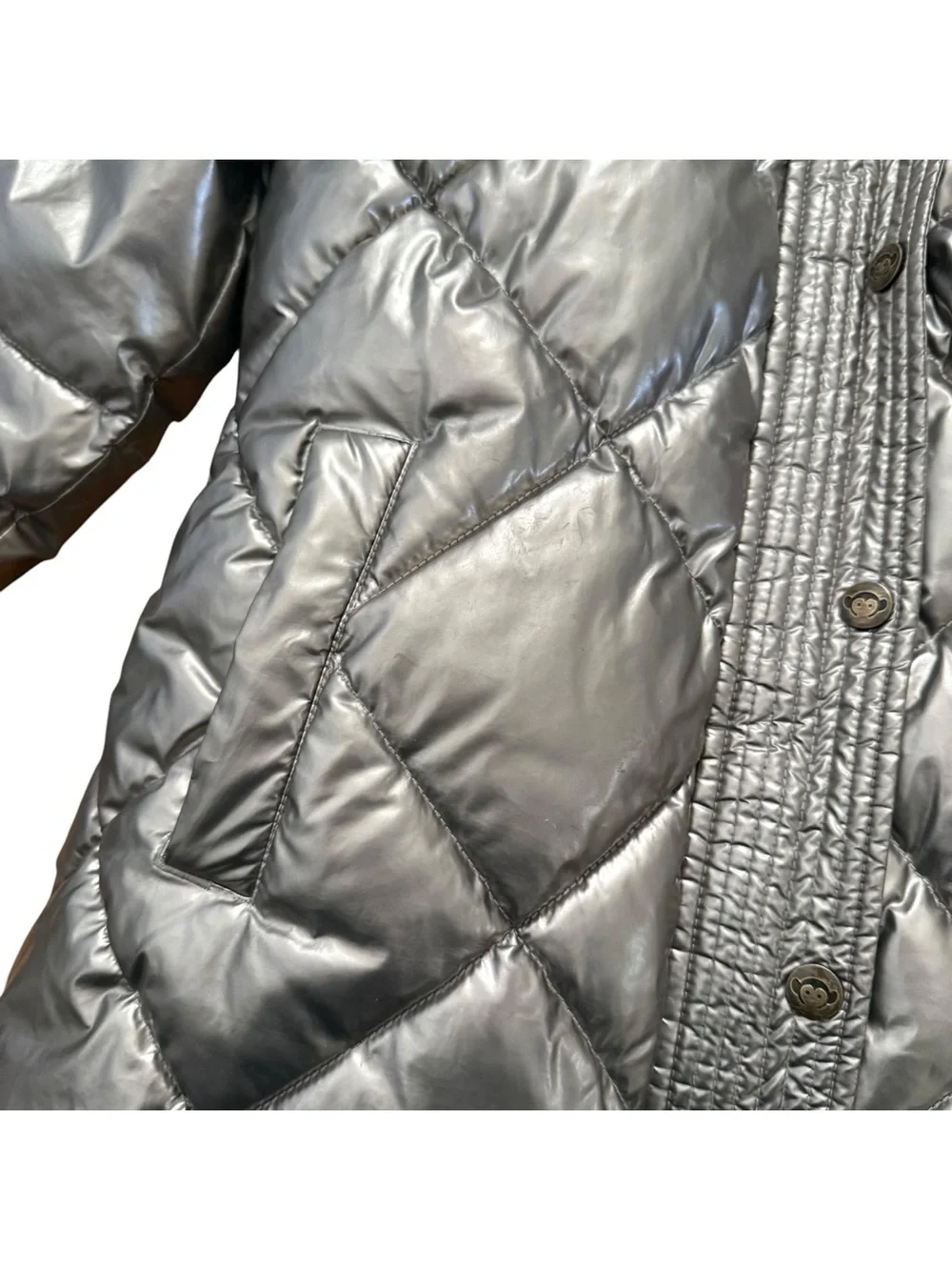Appaman Sloan Puffer Jacket Girls 14 Quilted Metallic Gold Faux Fur Sherpa Coat
